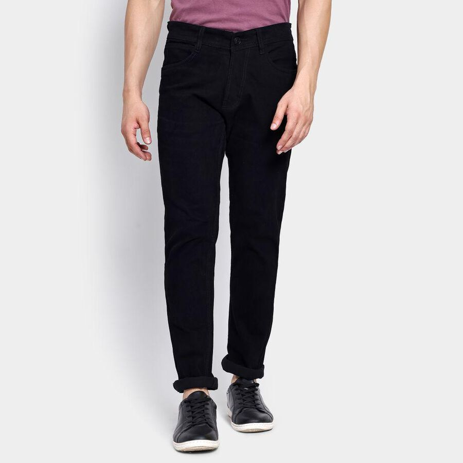 Men's Slim Fit Jeans , Black, large image number null